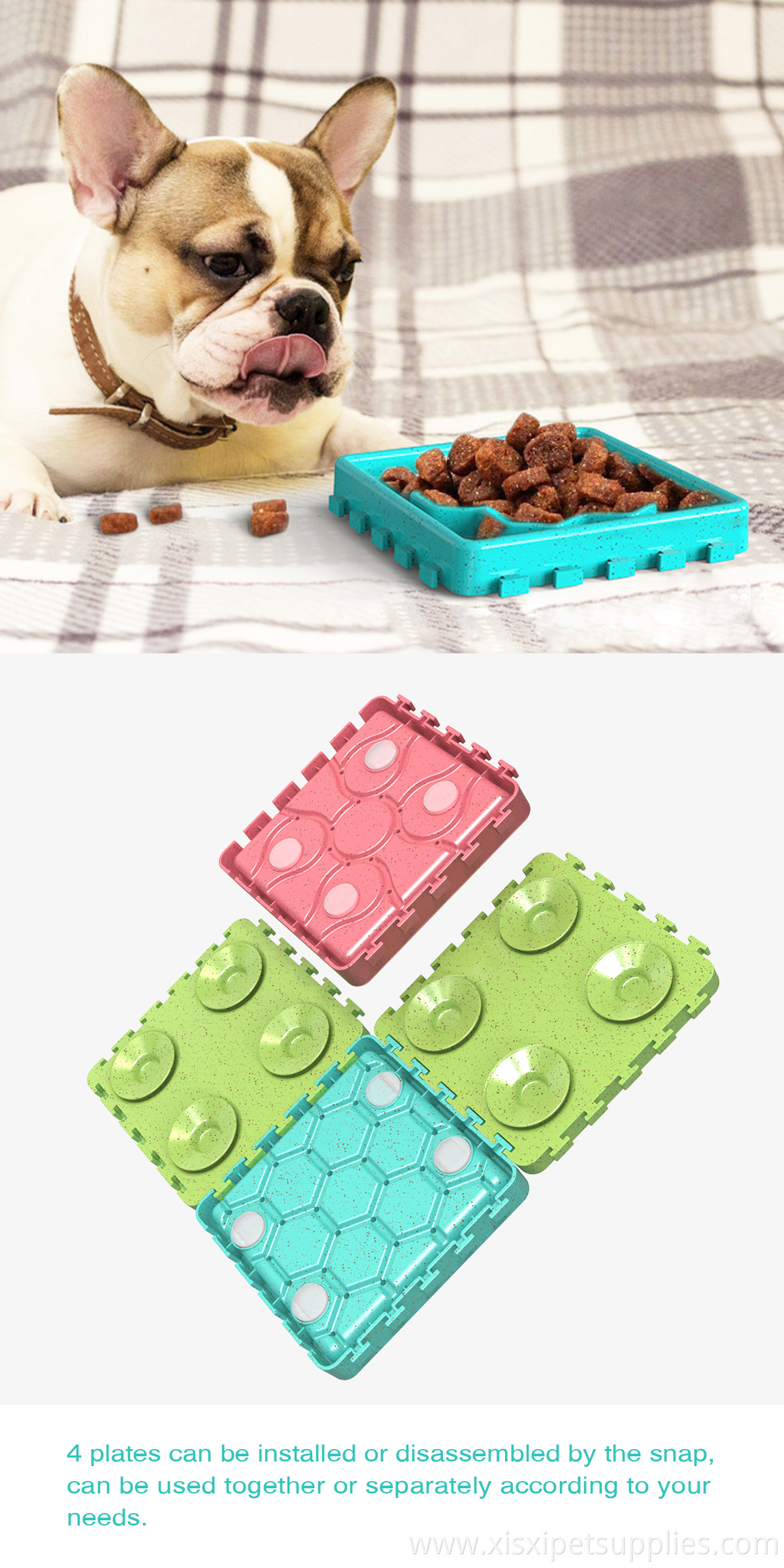 Eco Friendly Non Spill Silicone Dog Slow Food Feed Bowl